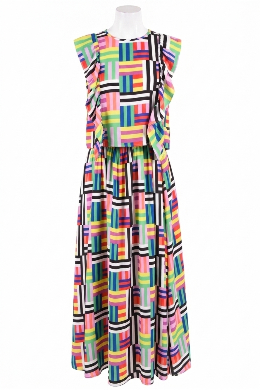 NEW EMILY MCCARTHY ruby ruffle tank in madras